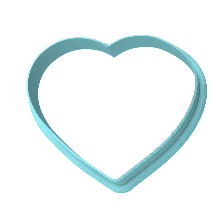 Valentine Candy Heart Blank Cookie Cutter | Stamp | Stencil #2 Wedding / Baby / V Day Cookie Cutter Lady MINI - 2 Inches (5cm) Cookie Cutter ONLY (Outline) 