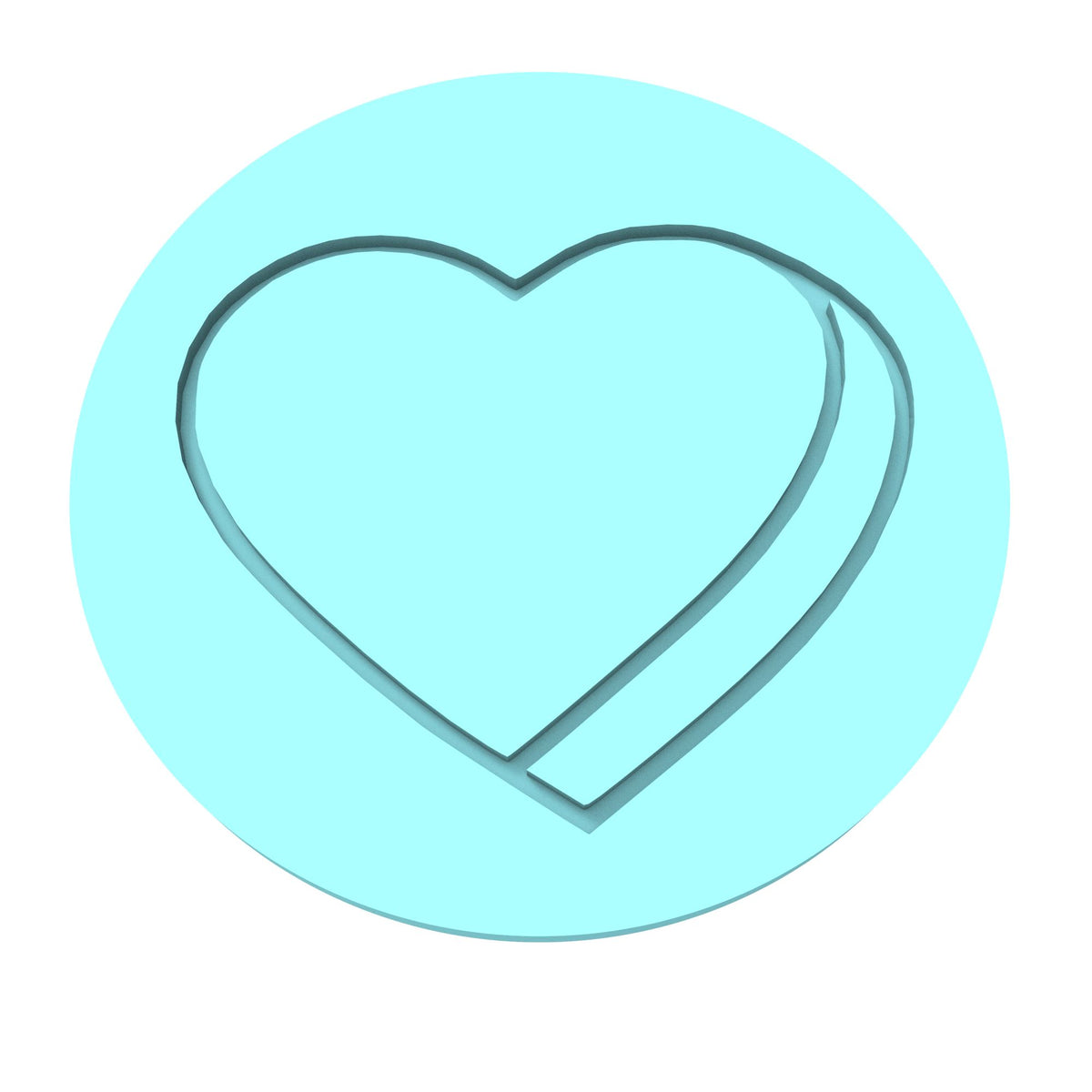Valentine Candy Heart Blank Cookie Cutter | Stamp | Stencil #2 Wedding / Baby / V Day Cookie Cutter Lady MINI - 2 Inches (5cm) Debosser ONLY 