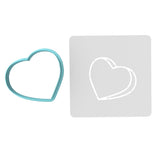 Valentine Candy Heart Blank Cookie Cutter | Stamp | Stencil #3 Wedding / Baby / V Day Cookie Cutter Lady MINI - 2 Inches (5cm) **BUNDLE** Cutter + Stencil 