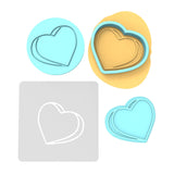 Valentine Candy Heart Blank Cookie Cutter | Stamp | Stencil #3 Wedding / Baby / V Day Cookie Cutter Lady MINI - 2 Inches (5cm) **FULL SET BUNDLE** Cutter + Stamp + Stencil + Debosser **BEST DEAL** 