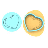 Valentine Candy Heart Blank Cookie Cutter | Stamp | Stencil #3 Wedding / Baby / V Day Cookie Cutter Lady MINI - 2 Inches (5cm) **BUNDLE** Cutter + Debosser 