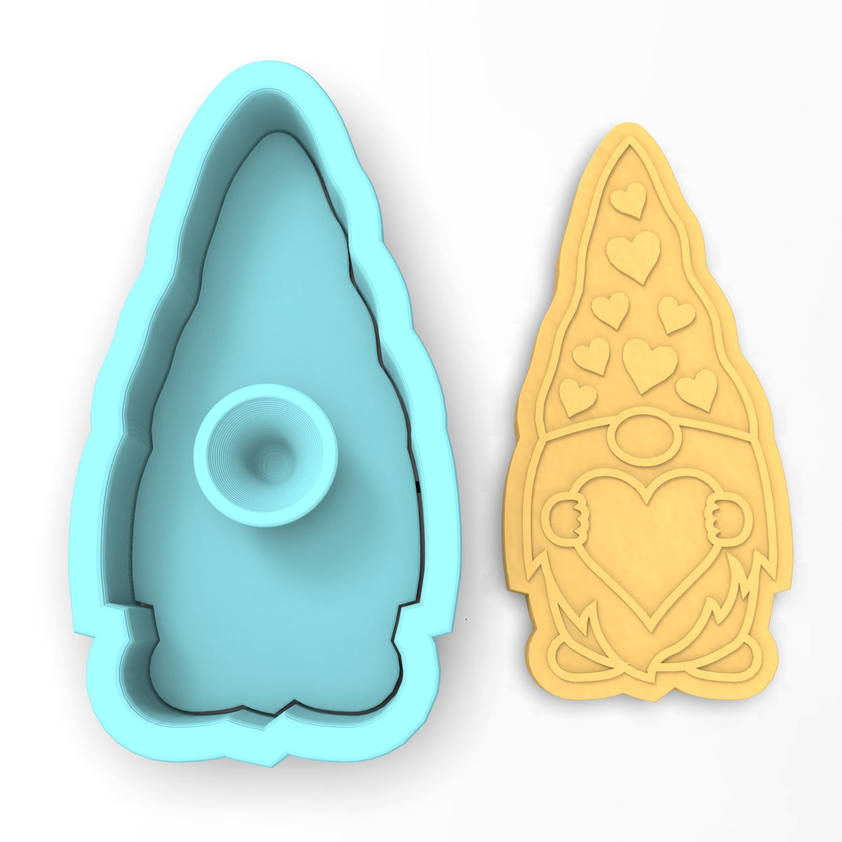 Valentine Gnome Heart Cookie Cutter | Stamp | Stencil