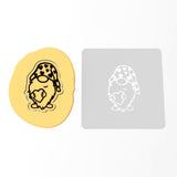 Valentine Gnome Holding Heart Cookie Cutter | Stamp | Stencil #4 Wedding / Baby / V Day Cookie Cutter Lady MINI - 2 Inches (5cm) Stencil ONLY 