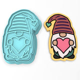 Valentine Gnome Stripes Cookie Cutter | Stamp | Stencil