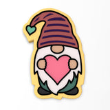Valentine Gnome Stripes Cookie Cutter | Stamp | Stencil