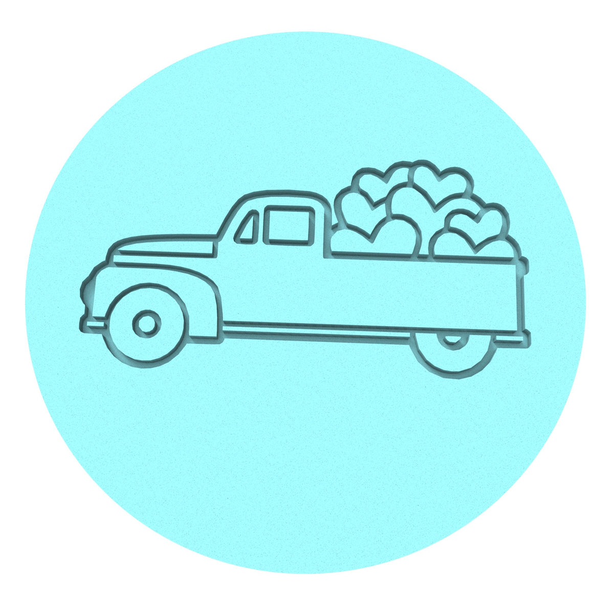 Valentine Heart Truck Cookie Cutter | Stamp | Stencil #1 Comic Book / Vehicles Cookie Cutter Lady 