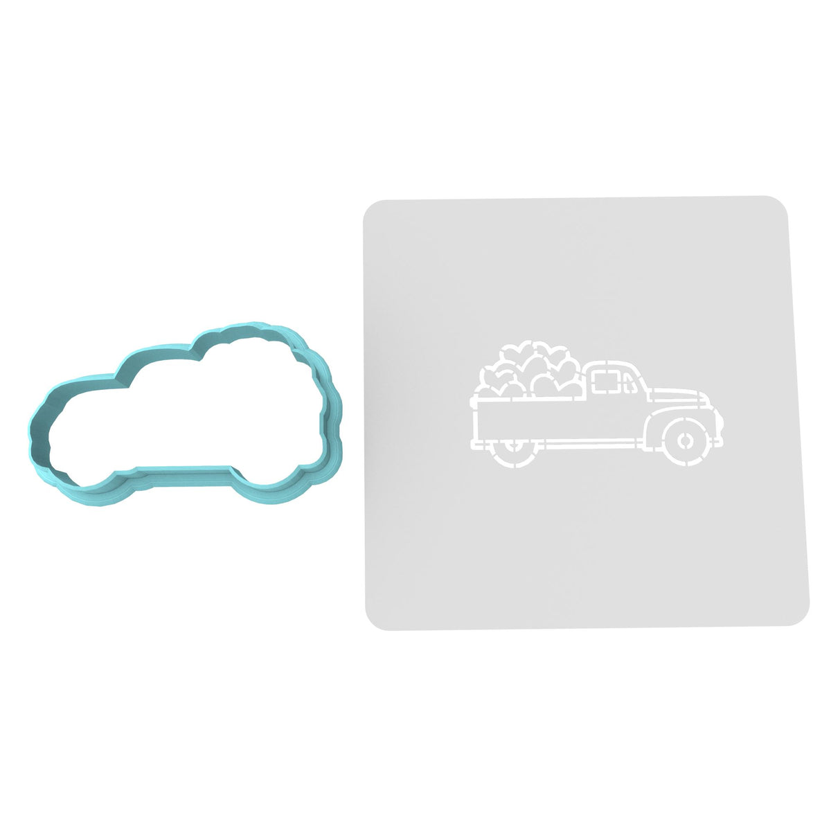 Valentine Heart Truck Cookie Cutter | Stamp | Stencil #1 Comic Book / Vehicles Cookie Cutter Lady 