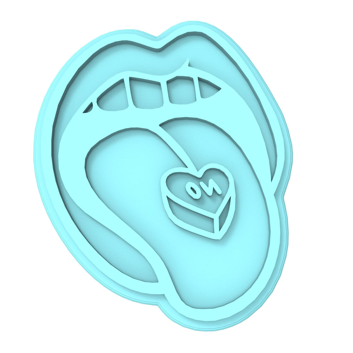 Valentine Tongue No Cookie Cutter | Stamp | Stencil Girly / Dolls / Princess Cookie Cutter Lady MINI - 2 Inches (5cm) Stamp ONLY 