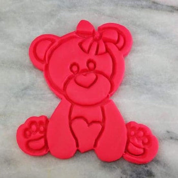 Valentines Day Stuffed Bear Cookie Cutter  Stamp & Outline #1