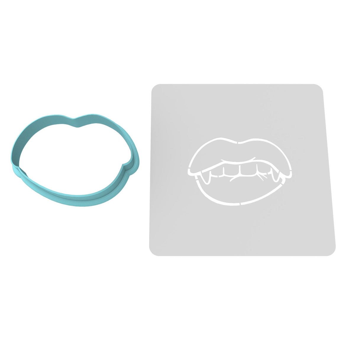 Vampire Lips Cookie Cutter | Stamp | Stencil #1