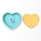 Vertical Striped Heart Cookie Cutter | Stamp | Stencil #1