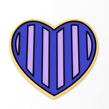 Vertical Striped Heart Cookie Cutter | Stamp | Stencil #1