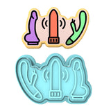 Vibrators Cookie Cutter | Stamp | Stencil Bachelorette & Bachelor Cookie Cutter Lady MINI - 2 Inches (5cm) **BUNDLE** Cutter + Stamp 