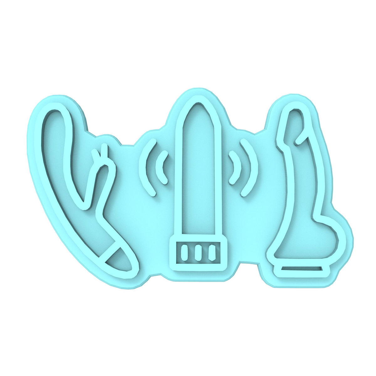 Vibrators Cookie Cutter | Stamp | Stencil Bachelorette & Bachelor Cookie Cutter Lady MINI - 2 Inches (5cm) Stamp ONLY 