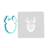 Viking Cookie Cutter | Stamp | Stencil #1 Boys/ Army / Outdoorsman Cookie Cutter Lady MINI - 2 Inches (5cm) **BUNDLE** Cutter + Stencil 