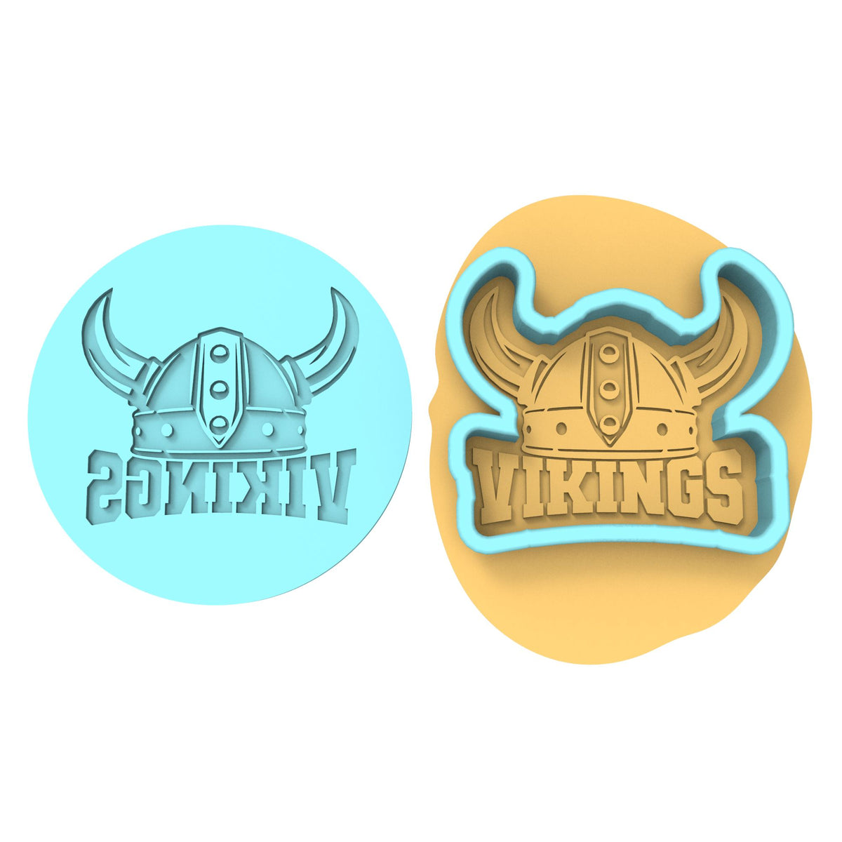 Viking Words Cookie Cutter | Stamp | Stencil #1 Cookie Cutter Lady MINI - 2 Inches (5cm) **BUNDLE** Cutter + Debosser 