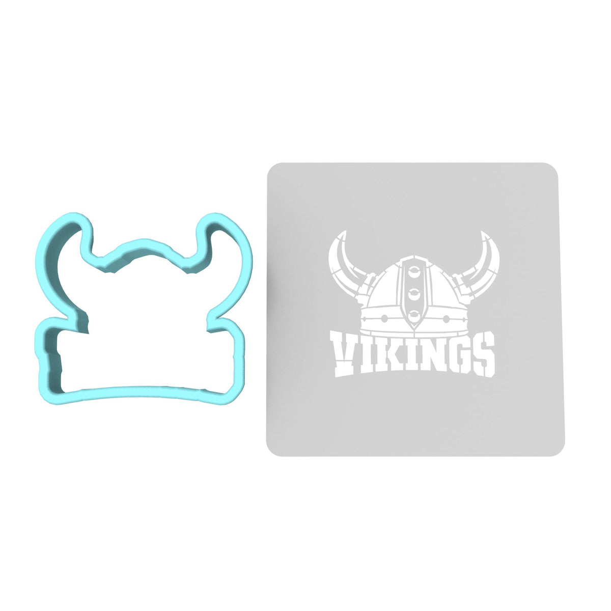 Viking Words Cookie Cutter | Stamp | Stencil #1 Cookie Cutter Lady MINI - 2 Inches (5cm) **BUNDLE** Cutter + Stencil 