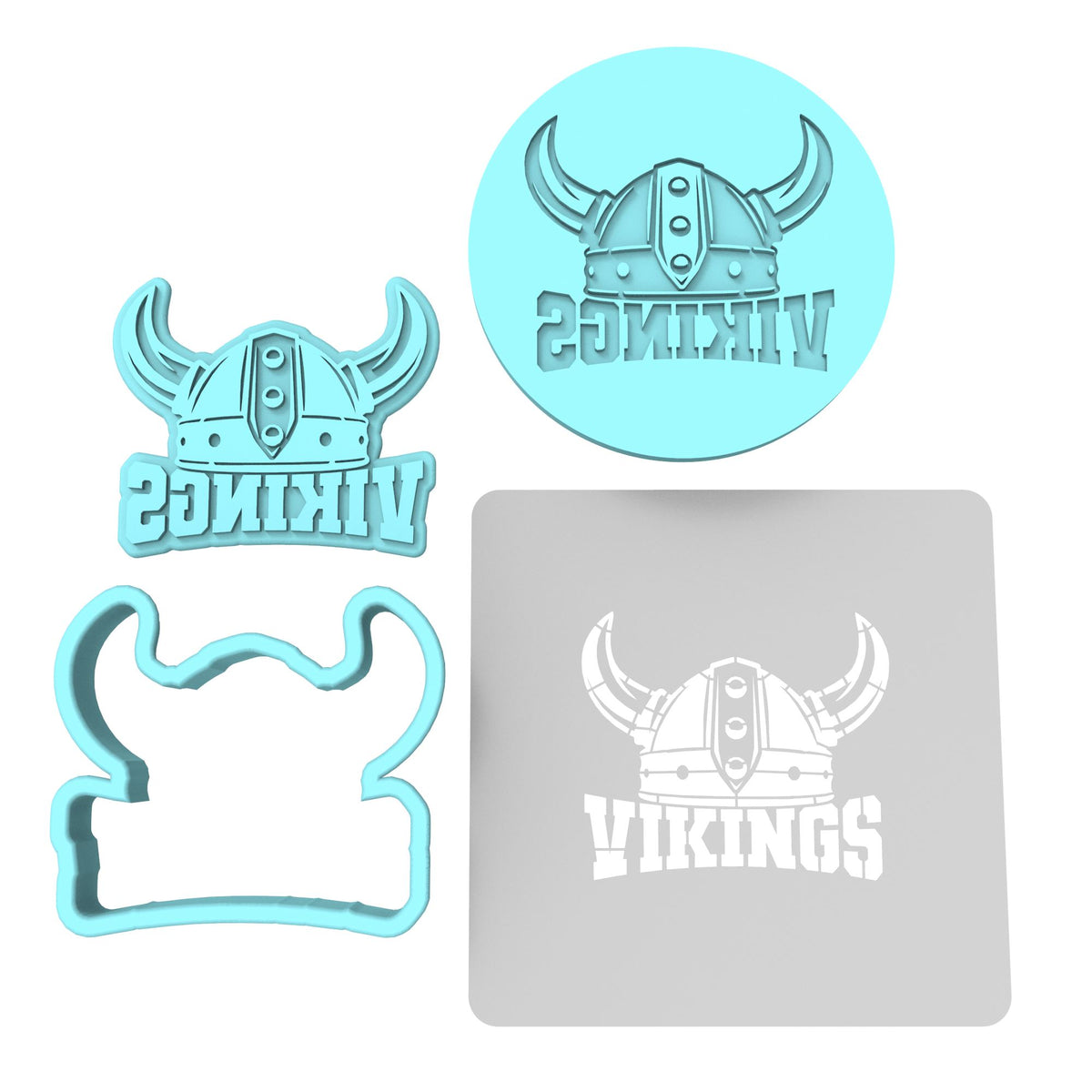 Viking Words Cookie Cutter | Stamp | Stencil #1 Cookie Cutter Lady MINI - 2 Inches (5cm) **FULL SET BUNDLE** Cutter + Stamp + Stencil + Debosser **BEST DEAL** 