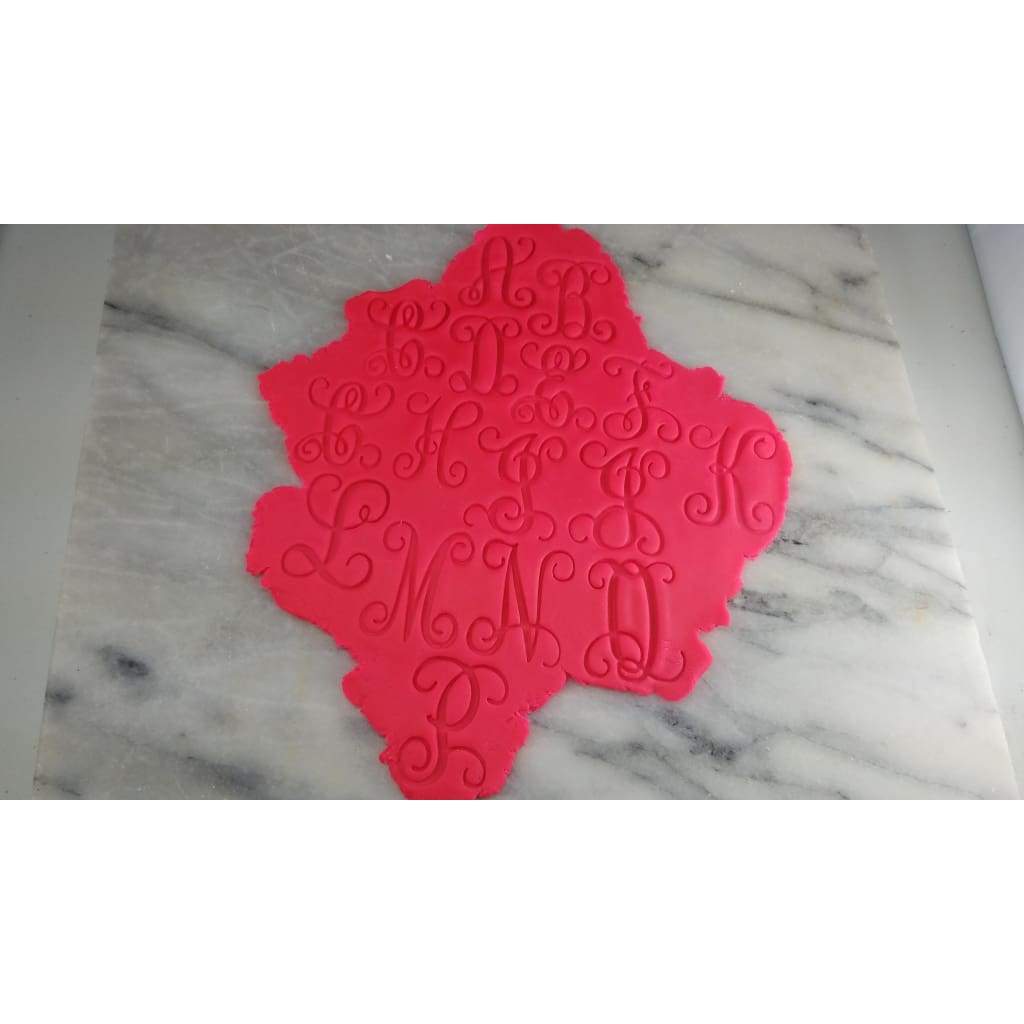 Vine Monogram Letter Cookie Stamps Cursive - Letters/ Numbers/ Shapes