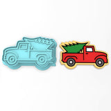 Vintage Truck with Christmas Tree Cookie Cutter | Stamp | Stencil #1