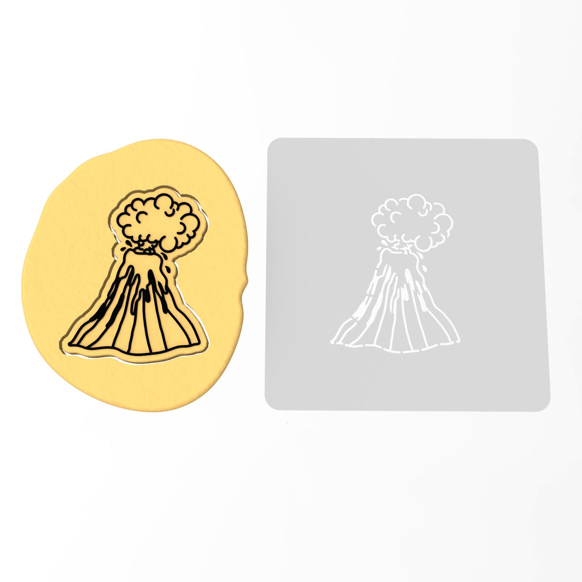 Volcano Cookie Cutter | Stamp | Stencil #1