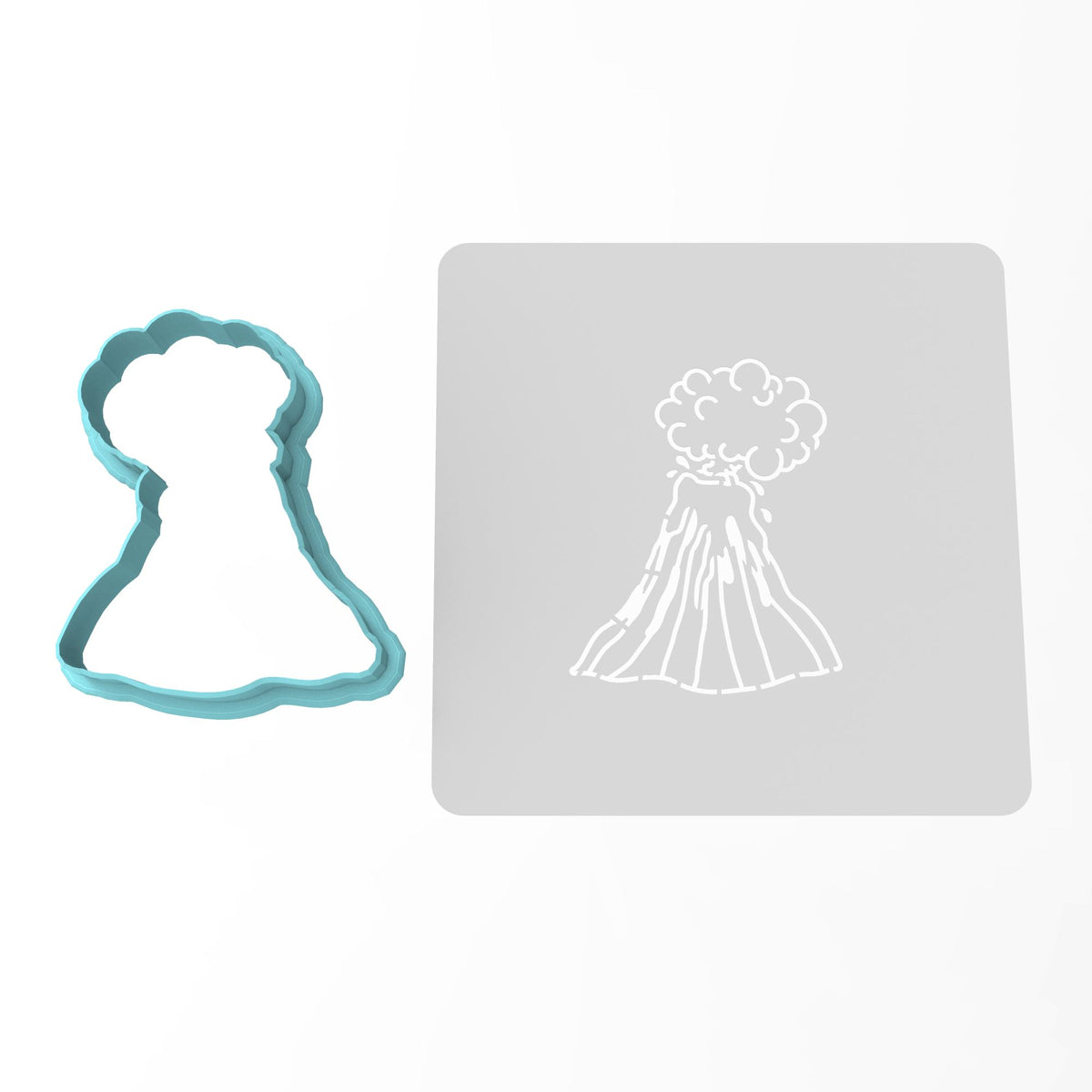 Volcano Cookie Cutter | Stamp | Stencil #1