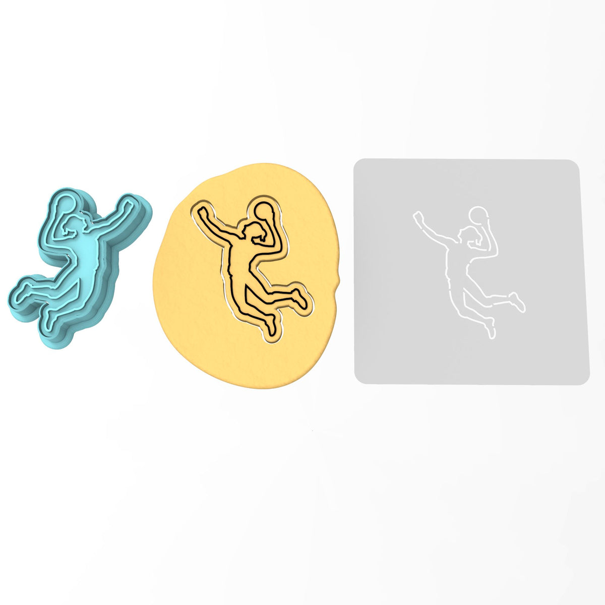 Volleyball Player Serve Cookie Cutter | Stamp | Stencil #1