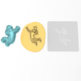 Volleyball Player Serve Cookie Cutter | Stamp | Stencil #1
