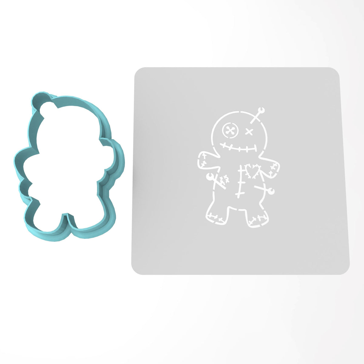 Voodoo Doll Cookie Cutter | Stamp | Stencil #1 Halloween / Fall Cookie Cutter Lady 3 Inch Cupcake/Small Cookie Cutter Only Yes