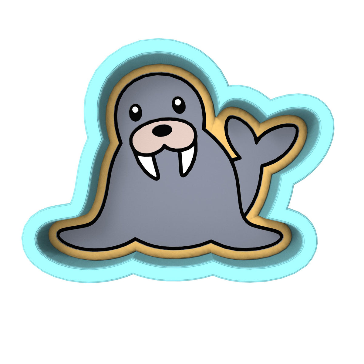 Walrus Body Cookie Cutter | Stamp | Stencil #1