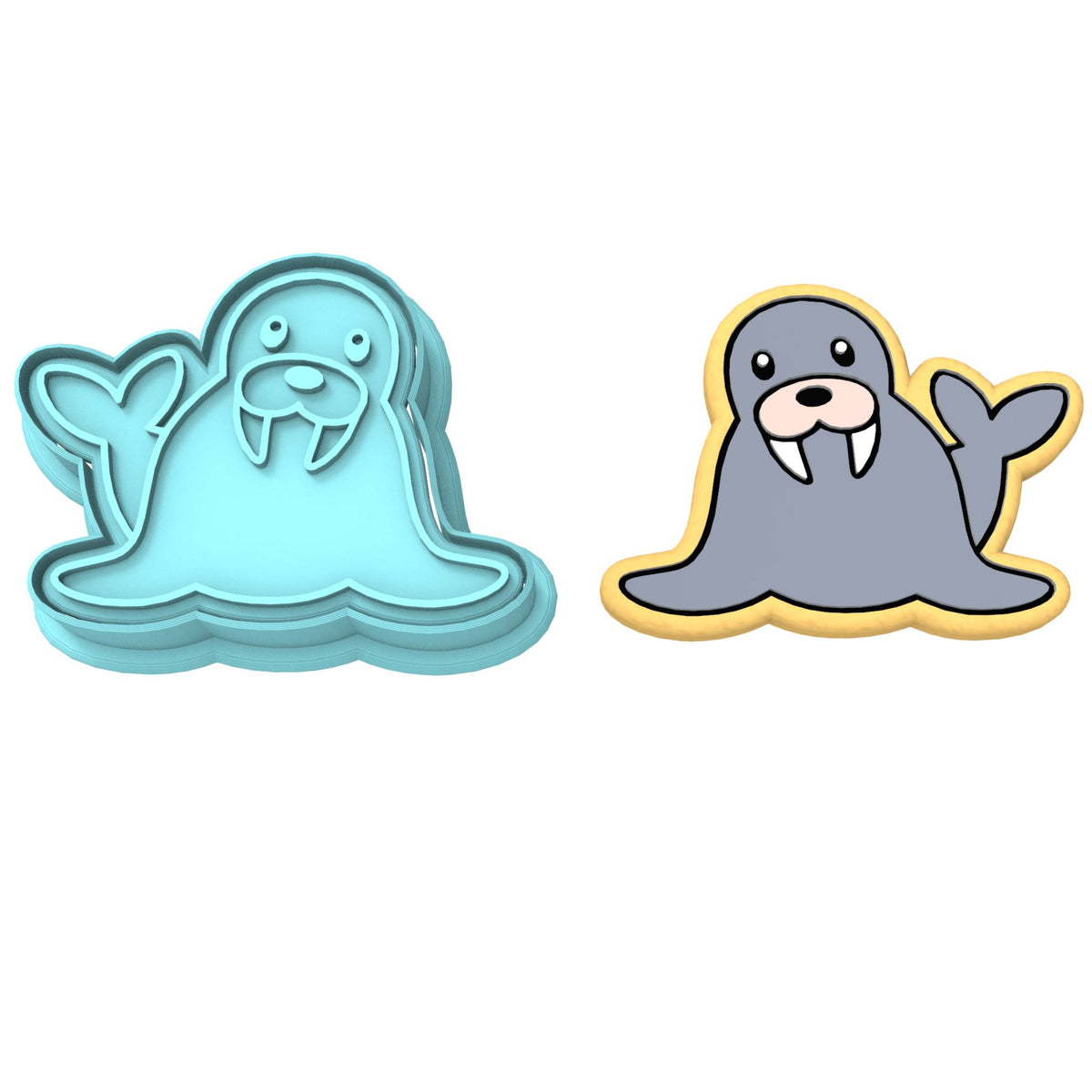 Walrus Body Cookie Cutter | Stamp | Stencil #1