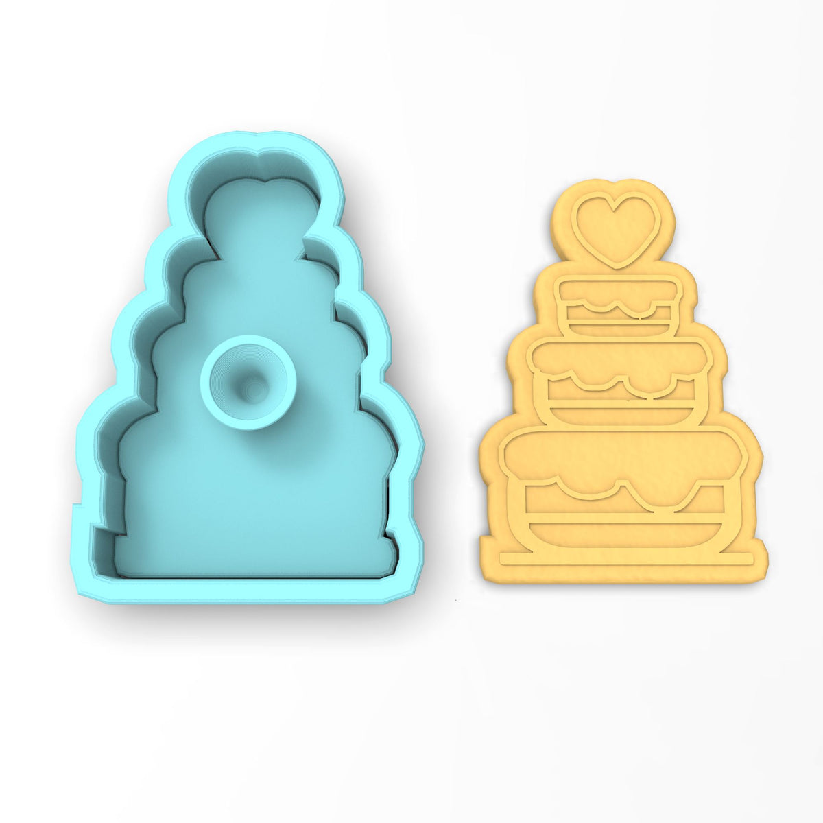Wedding Cake 3 Tier Cookie Cutter | Stamp | Stencil #1