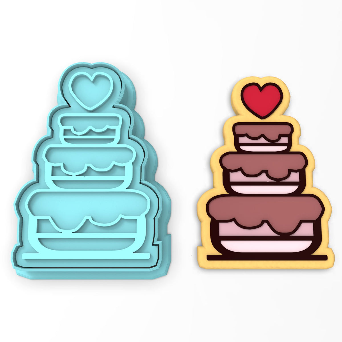 Wedding Cake 3 Tier Cookie Cutter | Stamp | Stencil #1
