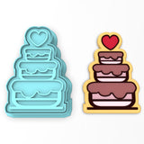 Wedding Cake 3 Tier Cookie Cutter | Stamp | Stencil #1