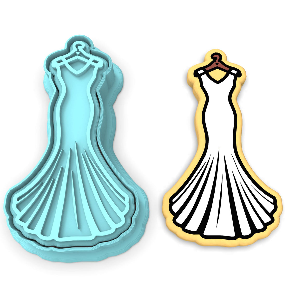 Wedding Dress Cookie Cutter | Stamp | Stencil #2