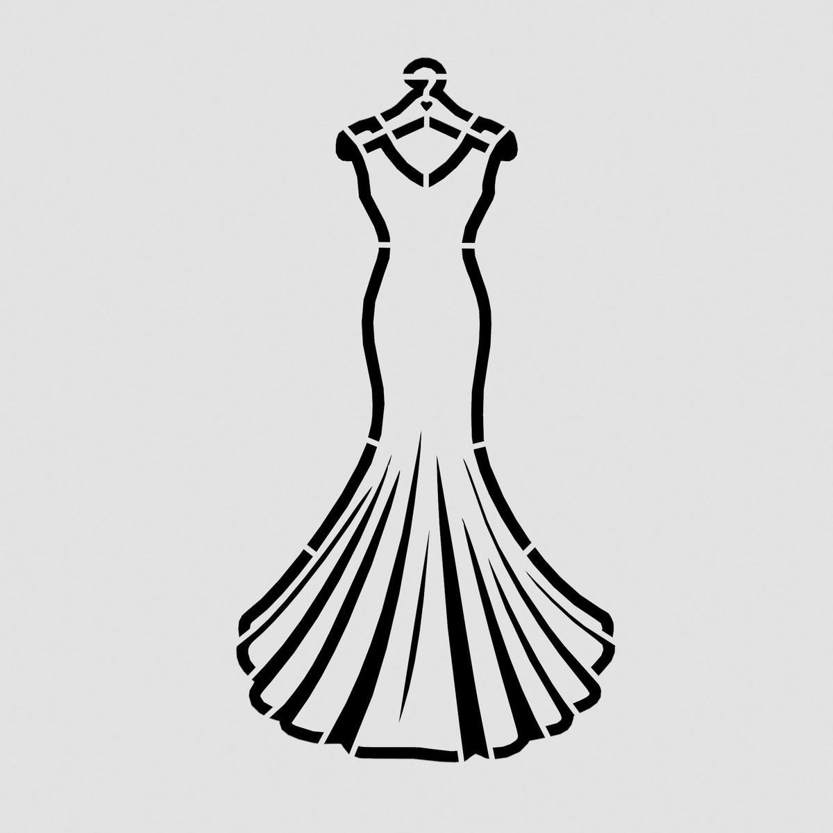 Wedding Dress Cookie Cutter | Stamp | Stencil #2