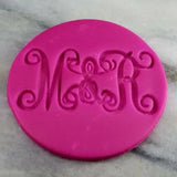 Wedding Initials Vine Monogram Cookie Cutter Stamp & Outline #1 - Wedding / Baby / V Day