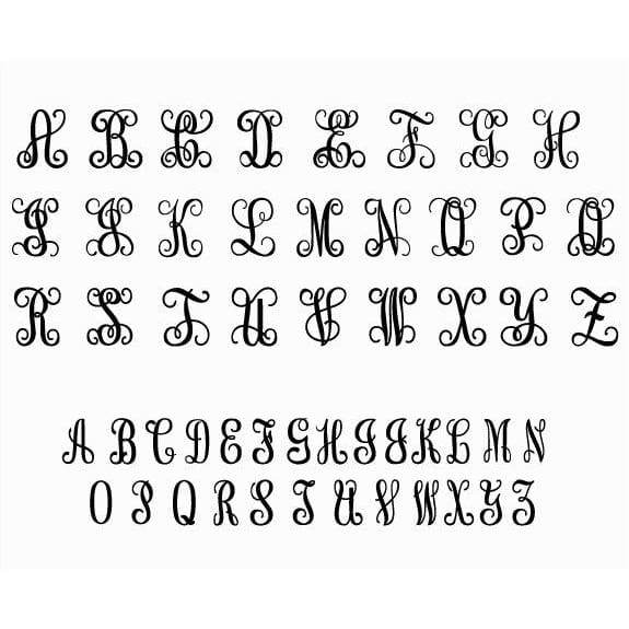 Wedding Initials Vine Monogram Cookie Cutter Stamp & Outline #1 - Wedding / Baby / V Day