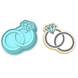 Wedding Rings Cookie Cutter | Stamp | Stencil #1