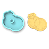 Wedding Rings Cookie Cutter | Stamp | Stencil #1