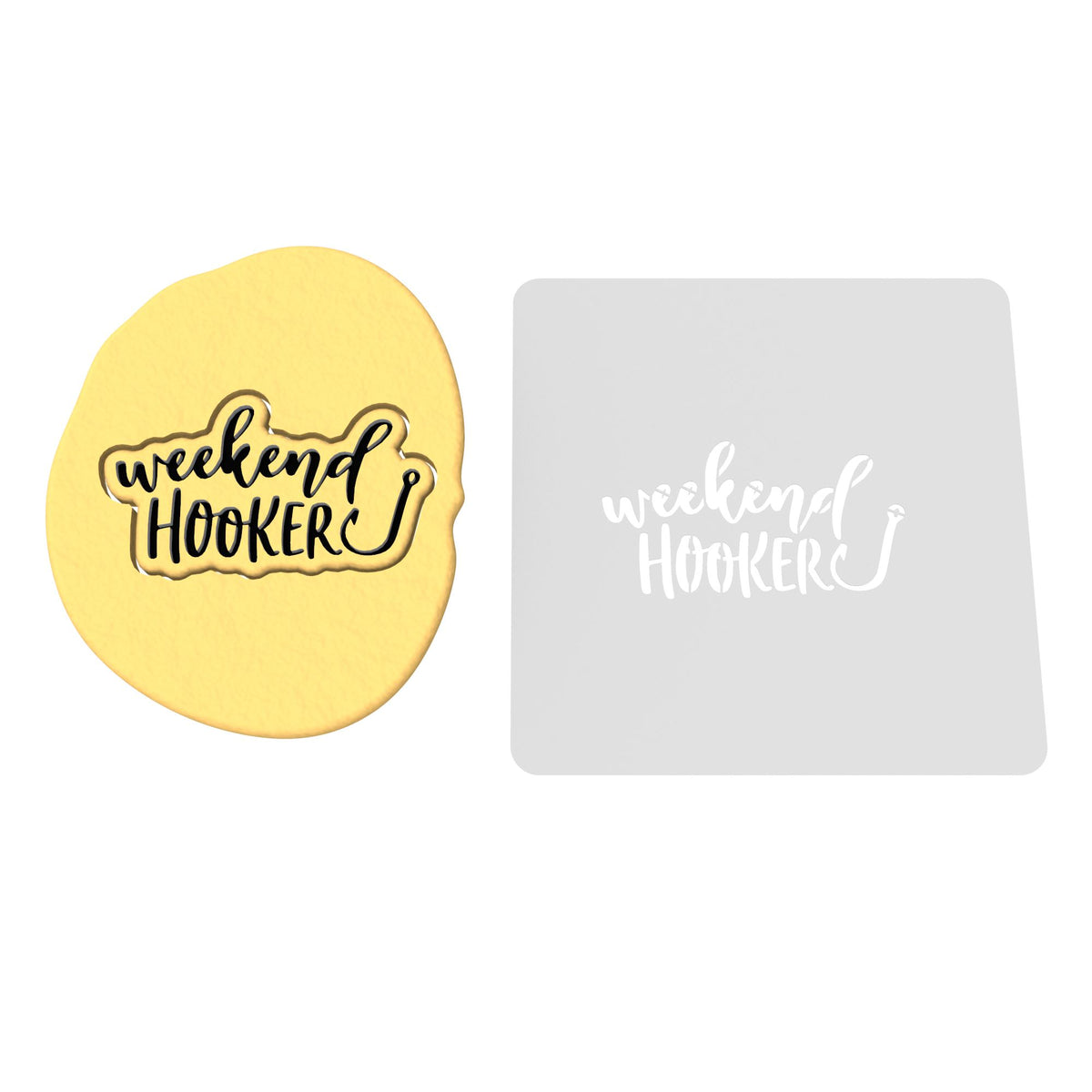 Weekend Hooker Cookie Cutter | Stamp | Stencil #1 Boys/ Army / Outdoorsman Cookie Cutter Lady 2 Inch Small Cupcake Stamp Only Yes