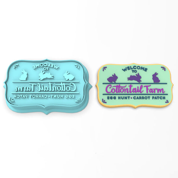 Welcome to Cottontail Farm Cookie Cutter | Stamp | Stencil #1