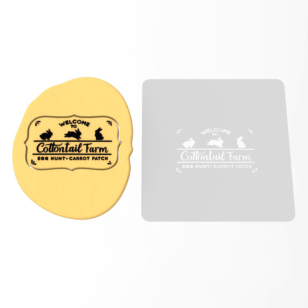 Welcome to Cottontail Farm Cookie Cutter | Stamp | Stencil #1
