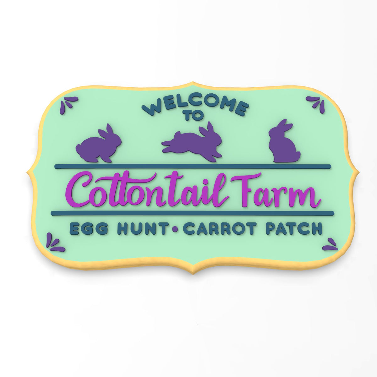 Welcome to Cottontail Farm Cookie Cutter | Stamp | Stencil #1