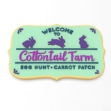 Welcome to Cottontail Farm Cookie Cutter | Stamp | Stencil #1
