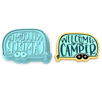 Welcome to Our Camper Cookie Cutter | Stamp | Stencil #1