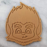 Werewolf Face Cookie Cutter Outline & Stamp 1
