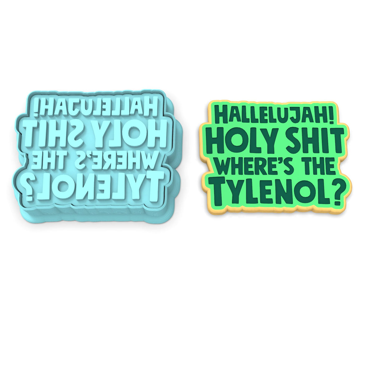 Where's the Tylenol Cookie Cutter | Stamp | Stencil Xmas / Winter / NYE Cookie Cutter Lady 2 Inch Small Cupcake Cutter + Stamp No