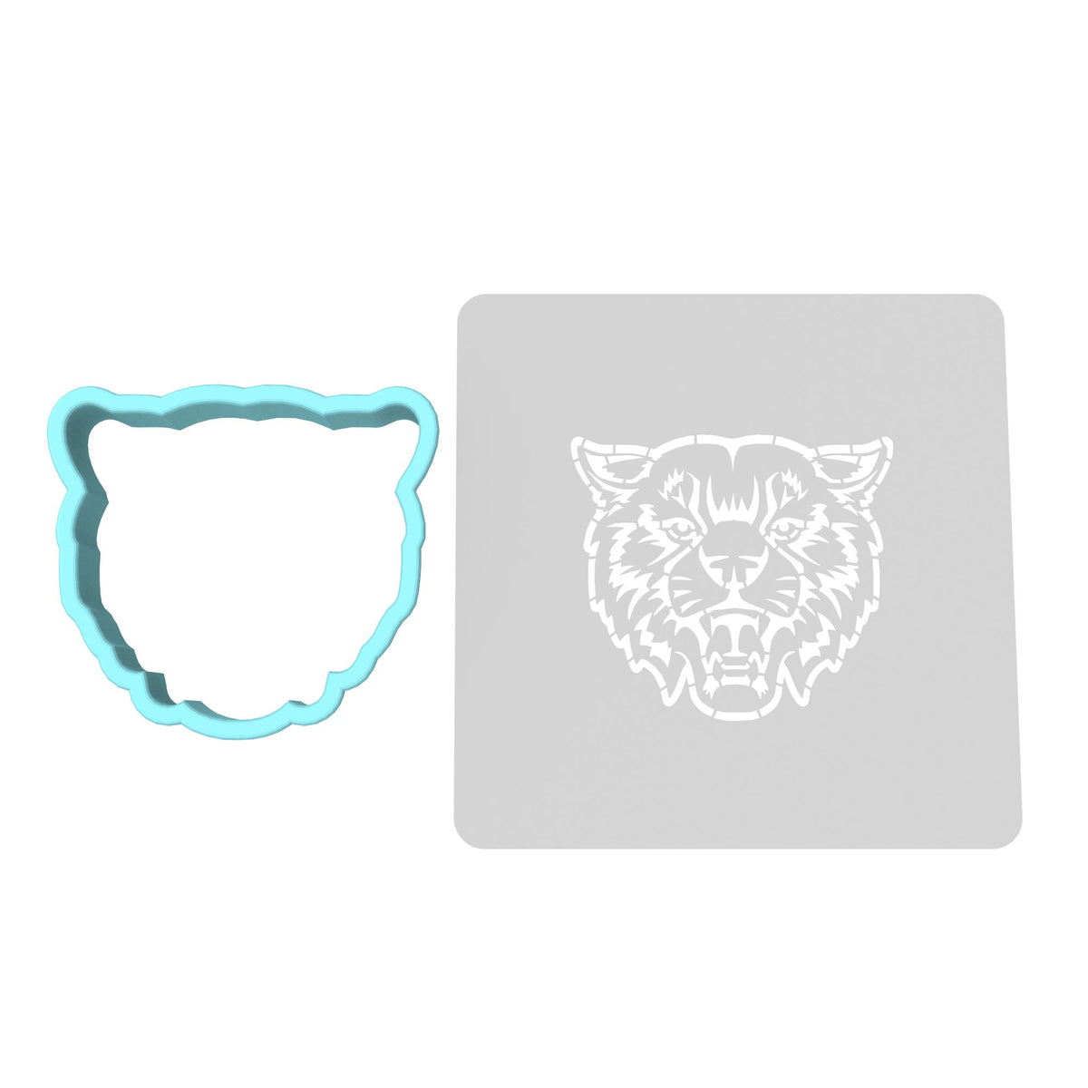 Wildcat Cookie Cutter | Stamp | Stencil #1 Animals & Dinosaurs Cookie Cutter Lady MINI - 2 Inches (5cm) **BUNDLE** Cutter + Stencil 