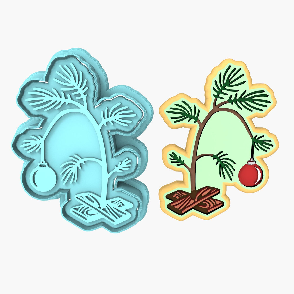 Wilting Christmas Tree Cookie Cutter | Stamp | Stencil #1